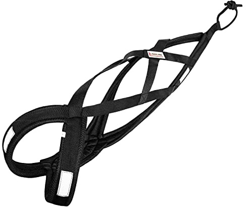 LASALINE Hunde Zuggeschirr X Back für Canicross Hundesport Dogscooter Bikejöring Schlitten in Schwarz