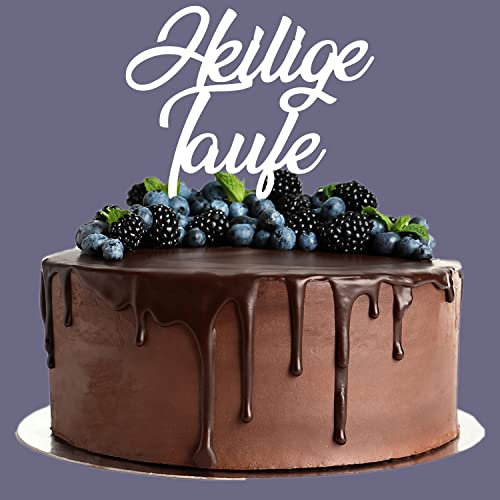 Cake Topper aus Acryl zur heiligen Taufe Kuchendeko Tortenstecker | weiß | Kuchendekoration und Tortenschmuck | Taufgeschenk |100% Made in Germany