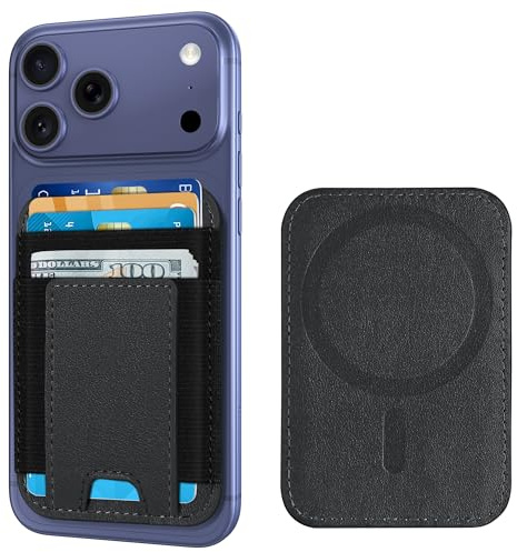 ExtreLife Upgraded for Magsafe Wallet, Strongest Magnetic Wallet for iPhone 17/16/15/14/13/12 Series, 7 Cards Holder, Magnetic Phone Wallets, Slim, 2 Card Slots, RFID Blocking, Vegan Leather, Black