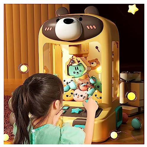 Mini Macchina Acchiappa Caramelle, Giocattoli di Peluche Macchina con Luci Interattive E Musica Vending Grabber Machine Surprise Minis Macchinetta per Ragazzi Ragazze età 5-8-10-13,Bear