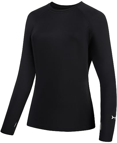 BASSDASH Women’s UPF 50+ UV Sun Protection T-Shirt Long Sleeve Fishing Hiking Performance Shirts Black
