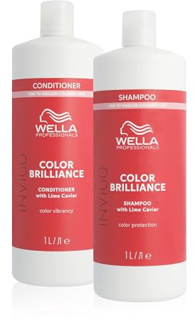 Wella Professionals Pack Invigo Color Brilliance, Protector del color, Cabello teñido Fino o Normal, Champú (1L) + Acondicionador (1L)