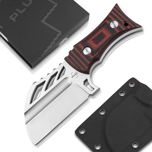 BÖKER PLUS® Urd Xl Midgards Messer - Mini Neck Knife mit Kydex-Scheide & Kugelkette - kleines Full-Tang EDC Messer mit 5,6 mm dicker D2 Wharncliffe Klinge - Outdoor- & Bushcraft Mini Cleaver Knife