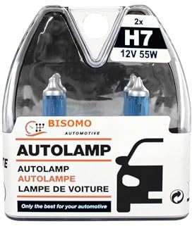 2x BISOMO H7 Halogen Xenon Super Weiß Effekt Optik 12V 55W Autolampe Scheinwerfer Lampe Glühbirne E-geprüft