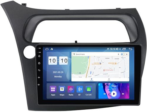 MaVnes Android 12.0 9 Zoll Autoradio Stereo Für H-Onda Civic 2006-2011 Sat NAV GPS Navi Sender MP5 Multimedia Video Player Carplay Dongle FM Receiver Mit Lüfter USB 4G SIM Maps Bluetooth WiFi 1,M100S