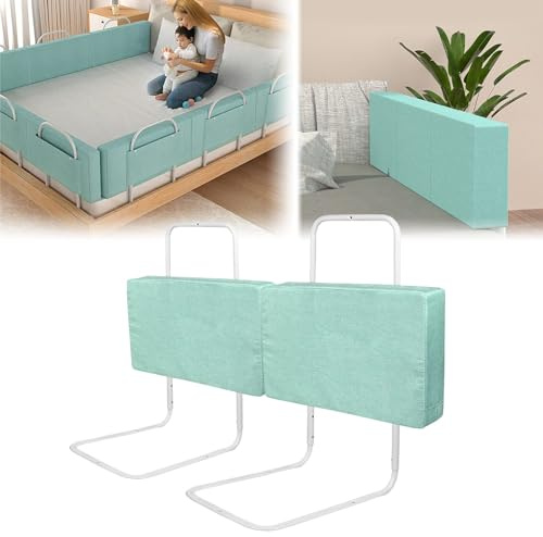 ACXIN Bettgitter Baby Bettschutzgitter Rausfallschutz Bett Bettgitter Verstellbare Höhenverstellbar Kinderbettgitter für Familienbett und Kinderbett (3 * 60cm, Grüner See)