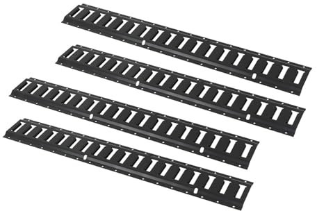 Silscvtt Kit di 4 guide di fissaggio per pista, verniciate a polvere, colore nero, per garage, furgoni, rimorchi, moto, ATV, carichi pesanti fino a 907,2 kg