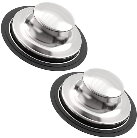 2 Pack Kitchen Sink Stopper for Garbage Disposal Stopper, Stainless Steel Garbage Disposal Plug Fits Standard Kitchen Drain Size of 3 1/2 Inch, for Insinkerator, Kitchenaid, Kohler, Waste King