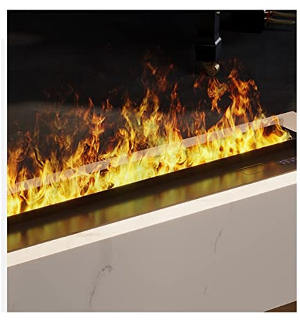 Fireplace Decorative Electric Fireplace Recessed Electric Fireplace Insert Ultra-Thin Fireplace Heater, with Touch Panel and Remote, Adjustable Flame, Large Size, Black Smokeless Fireplaces ( Size : L