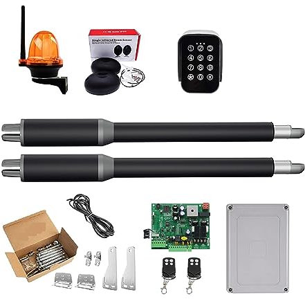 Apricancello automatico scorrevole Apriporta Attuatore lineare DC Ingranaggio a vite senza fine Apriporta automatico a battente Tubo elettrico, luce, pulsante, operatore GSM per cancello scorrevole(Co