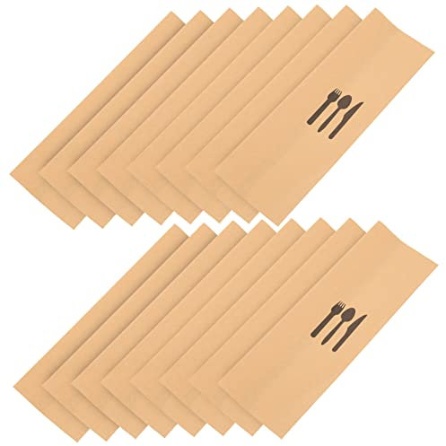 CIYODO 100stücke Kraftpapier Besteckhalter Einweg Besteckhüllen Papier Bestecktaschen Für Partys Festivals Restaurants Mit Ausreichender Menge Für Verschiedene Anlässe
