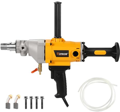 Hoteche Diamond Core Drilling Machine 1700W Handheld Variable Speed Wet Dry Core Drilling Rig 1-1/4 Thread, 4.7 Max Drilling Capacity for Masonry, Block Stone