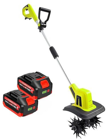 STWBHW Garden Tiller Rotavator,Electric Powerful Soil Cultivator,Cordless Garden Rotavator,25Cm Working Width, 22Cm Tilling Depth For Garden, Vegetable Plots
