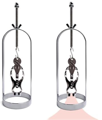 Nippelklemmen Brustwarzen, Fetisch Nippelklemmen Einstellbar Nipple Clamps, Edelstahl Brustwarzenklemmen, SM extreme bondage slave, Für Frauen und Männer (1 Paar)