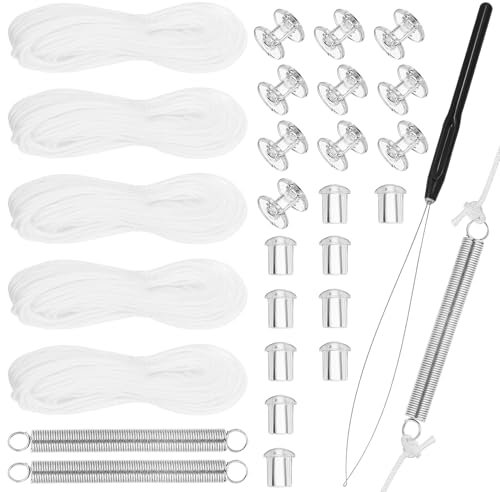 Gatuida Replacement Cord for Blinds Window Blind Accessories Parts Pleated Shade Repair Kit 5 Sets White
