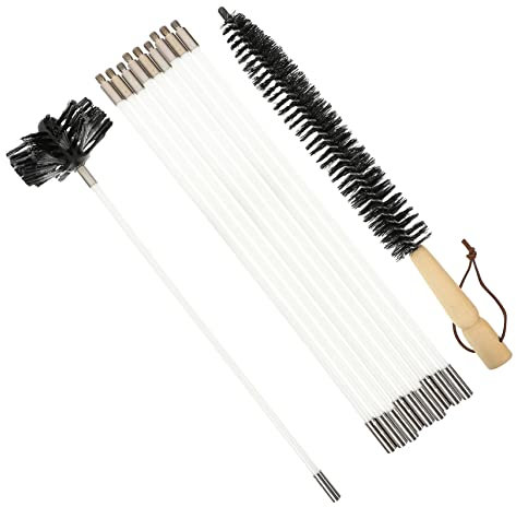 WESIEVYA Brosse De Nettoyage pour Cheminée Cuisine Et Conduit De Sécheuse Accessoires Multifonctionnels avec Long Manche