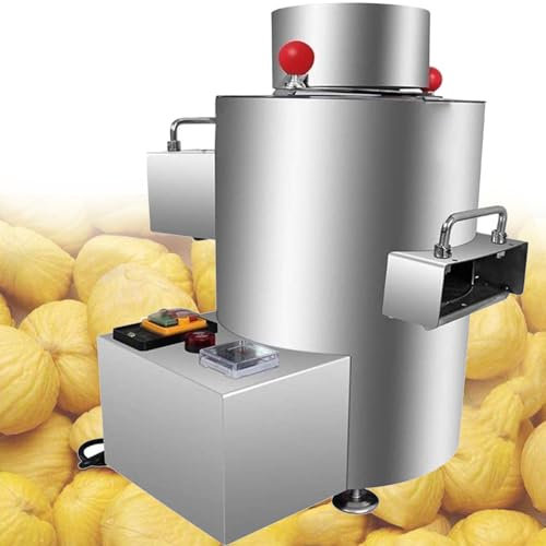 Qiang Descascaradora Castañas Comercial 40 Kg/H Máquina Peladora Castañas Eléctrica 16 Cuchillas Velocidad Ajustable,Temporizador + Timbre,para Muchos Tamaños Castañas,220Vplugintype