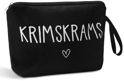 HENGBIRD Kosmetiktasche Schminktasche Klein Kulturbeutel Mädchen Wasserfest Make up Bag für Damen Mädchen Kleiner Beutel mit Reißverschluss Kulturtasche Schminktäschchen mit Spruch Organizer Schwarz
