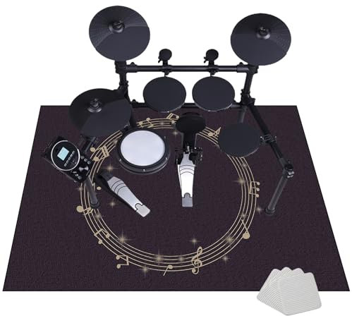 Schallschutz Teppich - Drum Teppich - Elektronische Schlagzeug Teppich - Drum Rug - rutschfeste Trommel Teppiche - Schallschutzmatte für Bass Drum Snare - Music Carpet Innen und Außen 180 x 140 cm