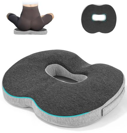 Cexovo Orthopädisches Sitzkissen Ergonomisches Sitzkissen Anti Dekubitus Stuhlkissen HämorrhoidenSteißbein Kissen Memory Foam Steißbeinkissen für Auto Sofa Büro & Rollstuhl