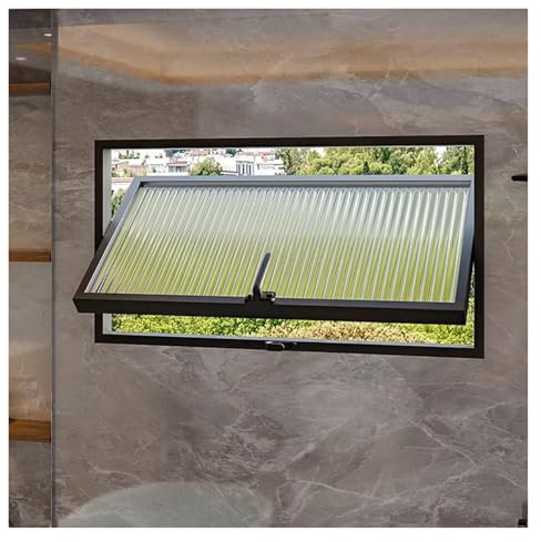 XPLKQXE Ventanas Empotradas Rotación 360°, Ventana Rectangular Abatible Ventilación, Ventanas Aleación Aluminio Iluminación Sótanos, Cobertizos, Cabañas Y Minicasas(20x20cm)