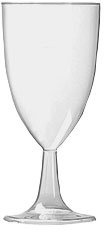 Thali Outlet - 120 x 8oz Clear Plastic Classique Stemmed Wine Glasses Disposable Parties Bars Clubs - CE Marked at 125ml and 175ml