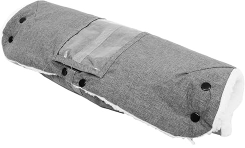 LOPUNER Guantes de Mano Aislantes para Cochecito de Diseño Desmontable y Antiviento Calentadores de Manos de Invierno para Paseos Gris