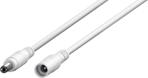 goobay DC Strom Verlängerungskabel (5,5 x 2,1 mm Stecker), 5m Netzteil Verlängerung ideal für LED-Streifen, Fritzbox, Router & Kameras, 5-24V, 5A Max, weiß
