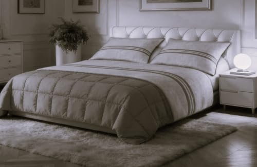 L'Emporio Casa Set Lenzuola in Flanella, Cotone Italiano 100% Pettinato, Anti-Pilling Varie Misure (Borbar Grigio, Matrimoniale)