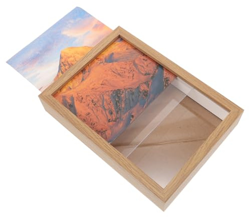 BAZEITFLOW Cornice Portafoto in Legno con Scomparto Segreto Cassetta Portavalori per la Casa Portafoto da Tavolo Stabile per Camera da Letto e Arredamento Retrò