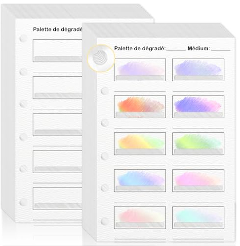 Nuancier à Colorier Avec Trou 100 Feuilles Mobiles 8.1x12cm Trou Allongé Nuancier Coloriage Reliure de remplacement 300g/㎡Anneau Impression UnilatéRale Convient Aux Feutres Crayons De Couleur