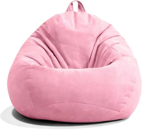 CEWROM Pouf a forma di goccia, per adulti, per interni, 100 x 120 cm, solo rivestimento (senza imbottitura), sacco da gioco, XL Giant Grey Bean Bag Chair per Outdoor Living Room Decor (rosa)