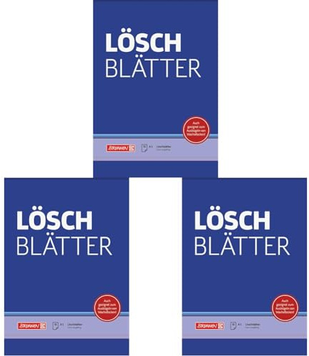 BRUNNEN Löschblattblock | A5, 10 Blatt, blau (Packung mit 3)