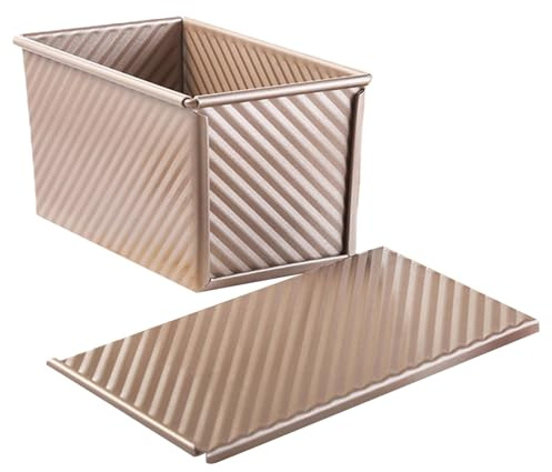 ZWTPGKRD Stampo per pagnotta Stampo per cottura domestica in acciaio al carbonio con coperchio per pane Bakeware Pane fatto in casa manipolazione sicura pagnotta con coperchio