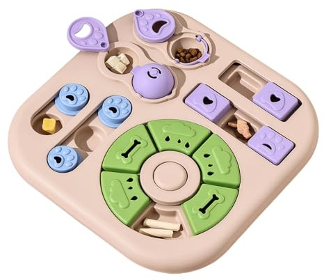 Hundleksak med godis, halkfri foderboll för långsam utfodring – interaktiv intelligensleksak pubelspel – för valp katt små medelstora husdjur mental stimulation mot L