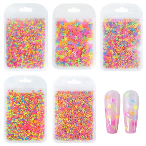 5 Packungen Nagel Pailletten Glitzer Pulver, Feinkörnig und Leuchtend, Einfach zu Verwenden, für Nageldesign und Basteln, für Damen und Nagelkunst Liebhaber, 2g pro Packung