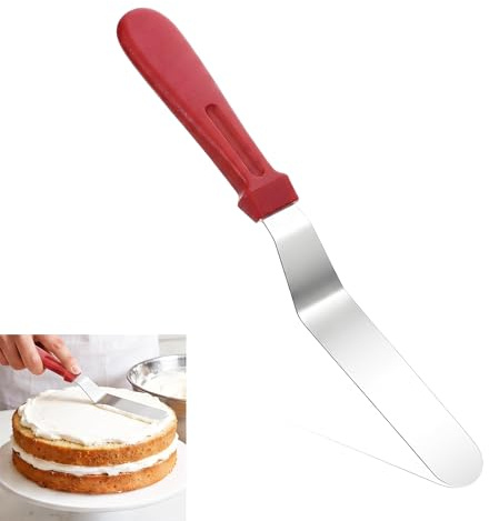 Palette Knife Baking, 6 Stainless Steel Angled Icing Spatula | Offset Spatula Cake Spatulas with Plastic Handle Cake Knife Frosting Spatulas Cakes Decorating Tool for Home, Kitchen, Baking