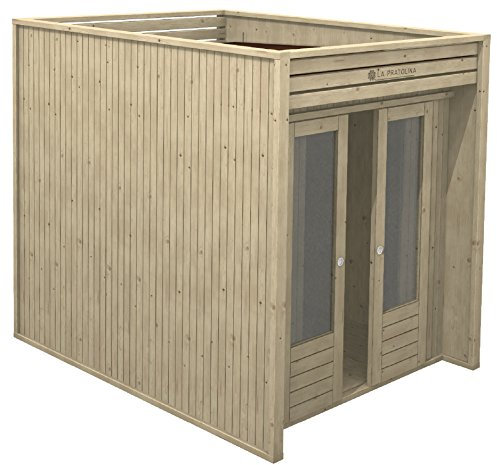 La Pratolina Casetta in Legno da Giardino 2x2 Alta qualità Modello CUBO ad Uso ricovero Attrezzi,legnaia,Box Moto,ricovero Animali,capanno Attrezzi