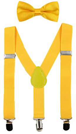 HANERDUN Bretelles pour Enfants Nœud Papillon Ensembles Bretelles Ajustables en Y avec Variété Couleurs pour les Bébé de 1 à 10 Ans
