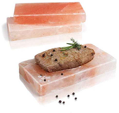 Amazy Plancha de Sal para Barbacoa (3 Piezas) - Piedra de Sal para cocinar Carne y Pescado a la Sal para Barbacoa o Horno