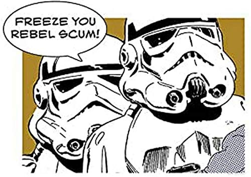 Komar Wandbild | Star Wars Classic Comic Quote Stormtrooper | Kinderzimmer, Jugendzimmer, Dekoration, Kunstdruck | ohne Rahmen | WB120-40x30 | Größe: 40 x 30 cm (Breite x Höhe)