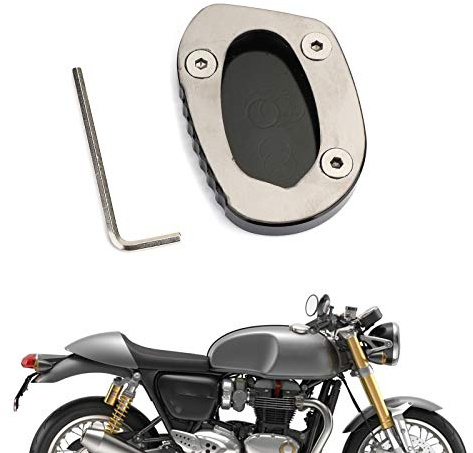 MAD HORNETS Motorradständer Fuß Seitenständer Vergrößerung Platte Pad Passend für Speed Twin 1200 Thruxton 1200