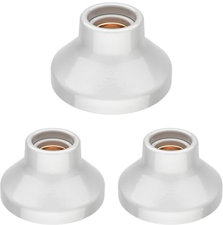ledscom.de 3 lámparas de techo/portavelas ELEKTRA, porcelana, blanco brillante, 1x E27 máx. 300 W