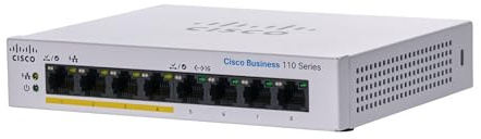 Cisco Business CBS110-8PP-D Unmanaged Switch | 8 GE Ports | Partial PoE | Office | EXT PS | Limited Lifetime Protection (CBS110-8PP-D)