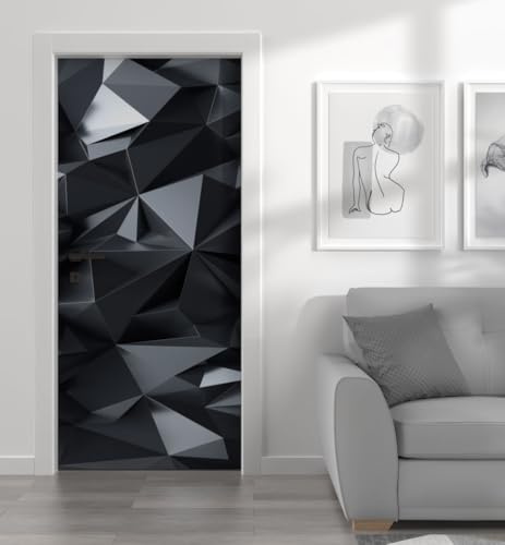 MyMaxxi - Tür bekleben mit Türtapete Türposter Türfolie Selbstklebend 90x200 Polygone 2 - Tür verschönern mit Türfolie - Türaufkleber Türklebefolie Abstrakt Struktur
