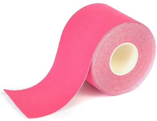 Tape Kinesiologico SPORTHERAPY: Allevia Contratture e Tensioni Muscolari - 90% Cotone, Non Contiene lattice - Certificato Dispositivo Medico | 5CM X 5M (Fucsia)