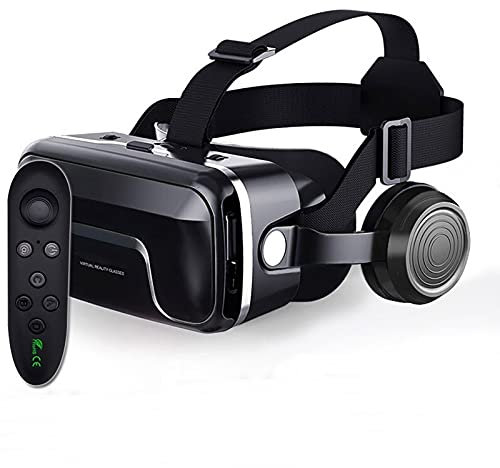 Auriculares VR Gafas 3d Gafas Realidad Virtual Sonido Estéreo 3D Auriculares Realidad Virtual Para Juegos Realidad Virtual Con Mando Distancia Compatible Todos Teléfonos Inteligentes ( Color : 12Y1 )