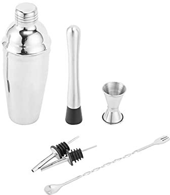 Cocktail Shaker Set Ensemble à Cocktail Shaker Cocktail de 6 pièces Set de Shaker 750ml Barre en acier inoxydable Bartenance Bartending Tool Professional Barman Kit Boire Shaker Party Accessoires Shak