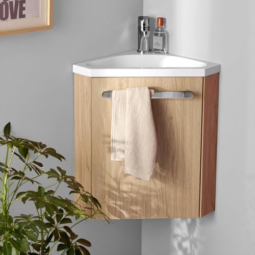 Skino Eckwaschbecken mit verchromtem Wasserhahn