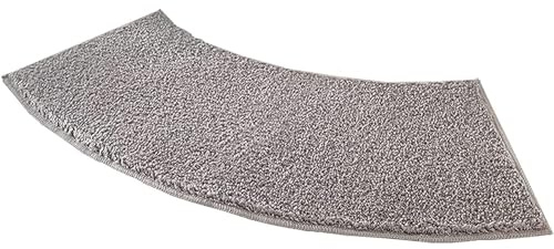 Badematte Runddusche Mikrofaser Duschmatte Halbrund, Rutschfeste Hochflor Gebogen Duschmatte für Eckdusche, 40 x 100 cm, Grau